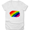 Damen Premium Bio V-Neck T-Shirt PrideAbstrakt - White / XS - Clothes