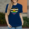 Damen T-Shirt Ally Herz - Navy / XS - Clothes