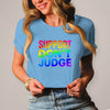 Damen T-Shirt dont judge - Sky Blue / XS - Clothes