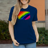 Damen T-Shirt PrideAbstrakt - Navy / XS - Clothes