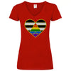 Damen V-Neck T-Shirt Ally Herz - Red / S - Clothes