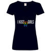 Damen V-Neck T-Shirt Kiss-Girls - Deep Navy / XS - Clothes