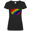 Damen V-Neck T-Shirt PrideAbstrakt - Black / XS - Clothes