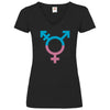 Damen V-Neck T-Shirt Transgender - Black / XS - Clothes
