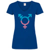 Damen V-Neck T-Shirt Transgender - Royal Blue / S - Clothes