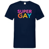 Herren V-Neck T-Shirt SuperGay - Navy / S - Clothes