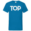 Herren V-Neck T-Shirt Top - Azure Blue / S - Clothes